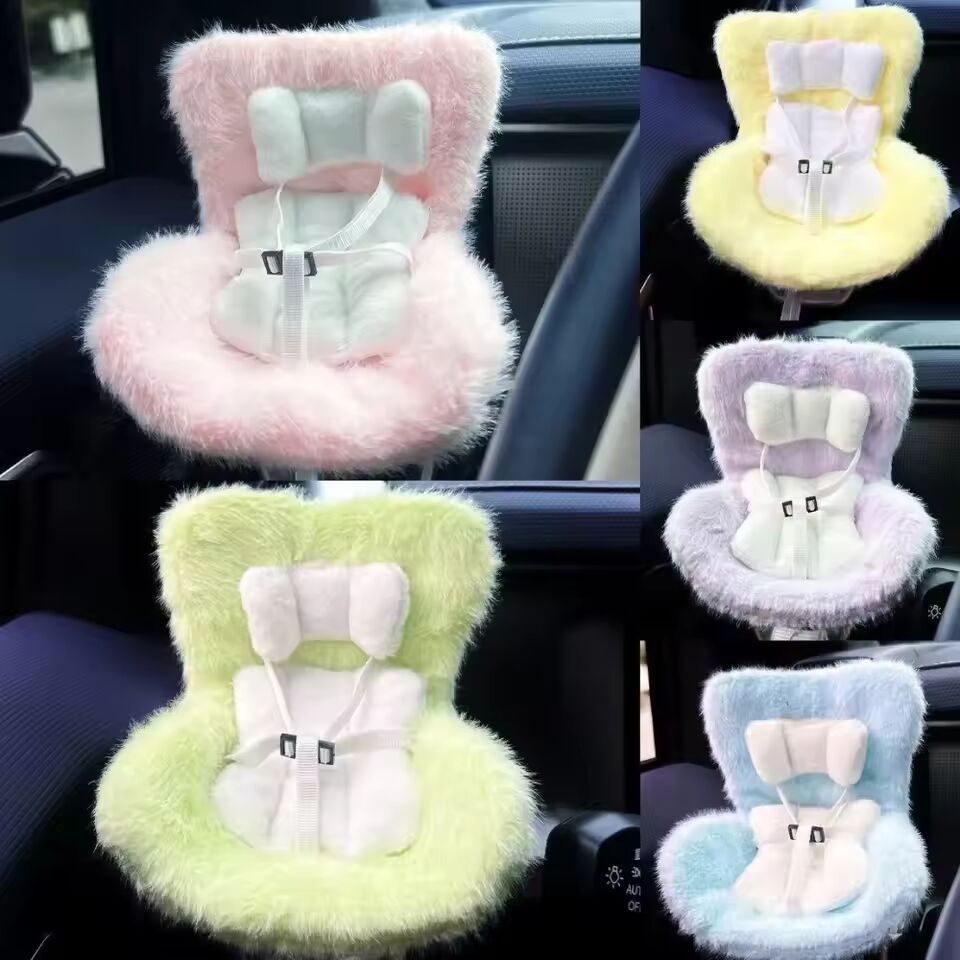 Car Doll Seat Labubu Doll Safety Seat Cute Doll Air Outlet Aromatherapy Decoration Car Interior Decoration Figurine Ornament